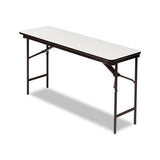 Premium Wood Laminate Folding Table, Rectangular, 60w X 18d X 29h, Gray-charcoal