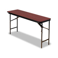 Premium Wood Laminate Folding Table, Rectangular, 72w X 18d X 29h, Mahogany