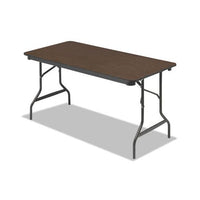 Economy Wood Laminate Folding Table, Rectangular, 60w X 30d X 29h, Walnut