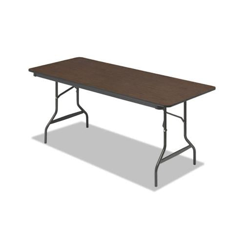 Economy Wood Laminate Folding Table, Rectangular, 72w X 30d X 29h, Walnut