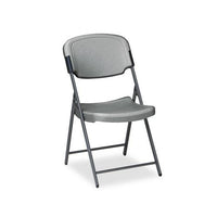 Rough 'n Ready Folding Chair, Charcoal Seat-charcoal Back, Silver Base