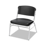 Rough 'n Ready Big And Tall Stack Chair, Black Seat-black Back, Silver Base, 4-carton