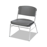 Rough 'n Ready Big And Tall Stack Chair, Charcoal Seat-charcoal Back, Silver Base, 4-carton