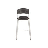 Caféworks Bistro Stool, Graphite Seat-graphite Back, Silver Base