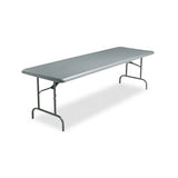 Indestructables Too 1200 Series Folding Table, 96w X 30d X 29h, Charcoal