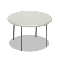 Indestructables Too 1200 Series Resin Folding Table, 48 Dia X 29h, Platinum