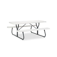 Indestructables Too 1200 Series Resin Picnic Table, 72w X 30d, Platinum-gray