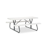 Indestructables Too 1200 Series Resin Picnic Table, 72w X 30d, Platinum-gray