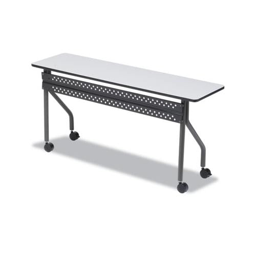 Officeworks Mobile Training Table, Rectangular, 72w X 18d X 29h, Gray-charcoal