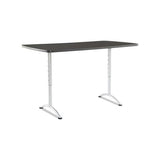 Arc Sit-to-stand Tables, Rectangular Top, 36w X 72d X 30-42h, Graphite-silver