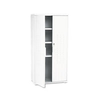 Officeworks Resin Storage Cabinet, 33w X 18d X 66h, Platinum
