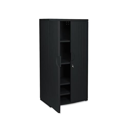 Officeworks Resin Storage Cabinet, 36w X 22d X 72h, Black