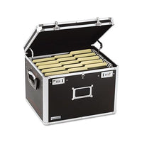 Locking File Chest With  Adjustable File Rails, Letter-legal Files, 17.5" X 14" X 12.5", Black