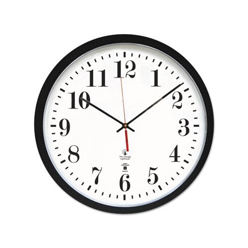 Black Atomic Contemporary Clock, 16.5" Overall Diameter, Black Case, 1 Aa (sold Separately)