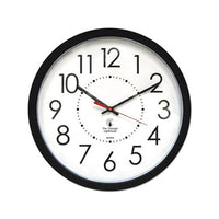 Electric Contemporary Clock, 14.5" Overall Diameter, Black Case, Ac Powered