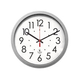 Silver Contemporary Clock, 14.5" Overall Diameter, Silver Case, 1 Aa (sold Separately)