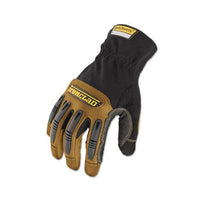 Ranchworx Leather Gloves, Black-tan, Medium