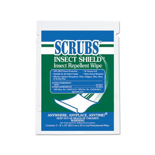Insect Shield Insect Repellent Wipes, 8 X 10, White, 100-carton