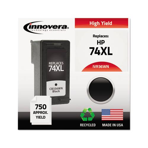 Remanufactured Black High-yield Ink, Replacement For Hp 74xl (cb336wn), 750 Page-yield