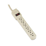 Six-outlet Power Strip, 4 Ft Cord, 1.94 X 10.19 X 1.19, Ivory