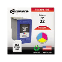 Remanufactured Tri-color Ink, Replacement For Hp 22 (c9352an), 165 Page-yield