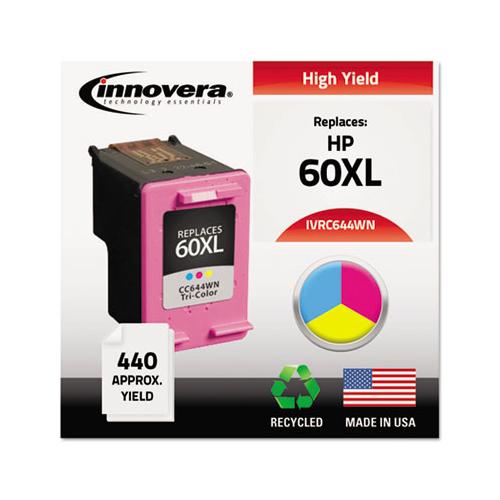 Remanufactured Tri-color High-yield Ink, Replacement For Hp 60xl (cc644wn), 440 Page-yield