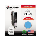 Remanufactured Cyan Ink, Replacement For Canon Cli8c (0621b002), 640 Page-yield