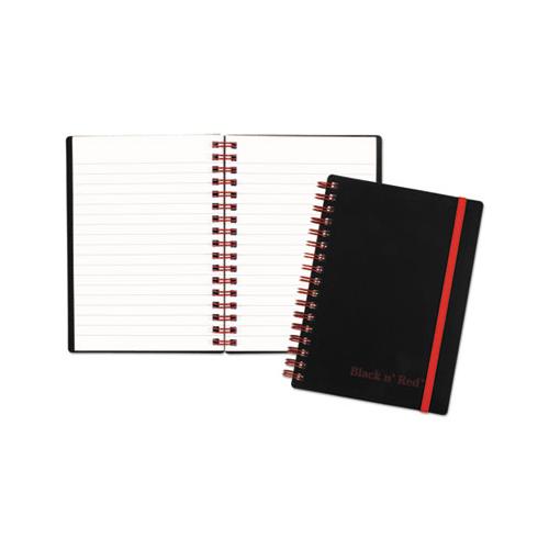 Twin Wire Poly Cover Notebook, Wide-legal Rule, Black Cover, 5.88 X 4.13, 70 Sheets