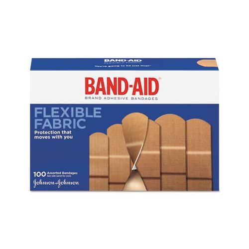 Flexible Fabric Adhesive Bandages, Assorted, 100-box