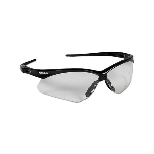 Nemesis Safety Glasses, Black Frame, Clear Lens