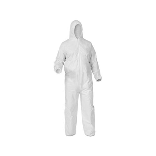 A35 Coveralls, Hooded, Large, White, 25-carton