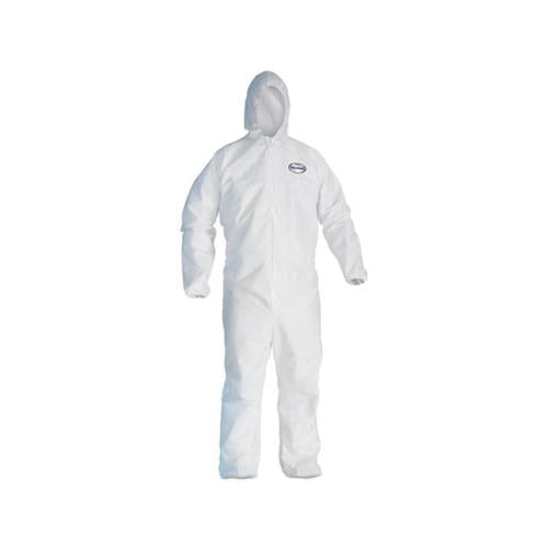 A40 Elastic-cuff & Ankle Hooded Coveralls, White, Large, 25-carton