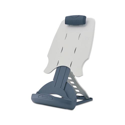 Insight Adjustable Desktop Copyholder, Plastic, Holds 50 Sheets, Gray-dark Blue