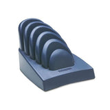 Insight Priority Puck Five-slot Desktop Copyholder, Plastic, Dark Blue-gray