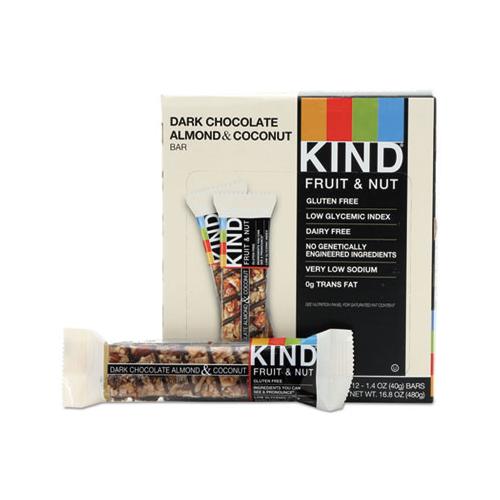 Fruit And Nut Bars, Dark Chocolate Almond And Coconut, 1.4 Oz Bar, 12-box