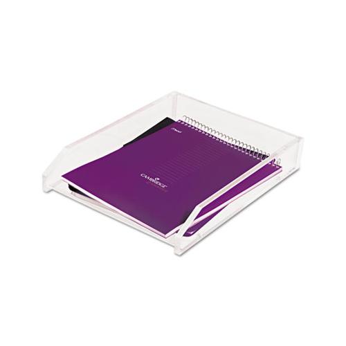 Clear Acrylic Letter Tray, 1 Section, Letter Size Files, 10.5" X 13.75" X 2.5", Clear