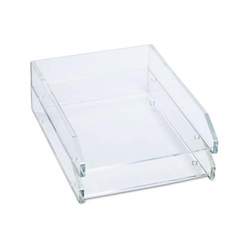 Clear Acrylic Letter Tray, 2 Sections, Letter Size Files, 10.5" X 13.75" X 2.5", Clear, 2-pack