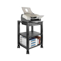 Mobile Printer Stand, Three-shelf, 17w X 13.25d X 24.5h, Black