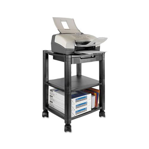 Mobile Printer Stand, Three-shelf, 17w X 13.25d X 24.5h, Black