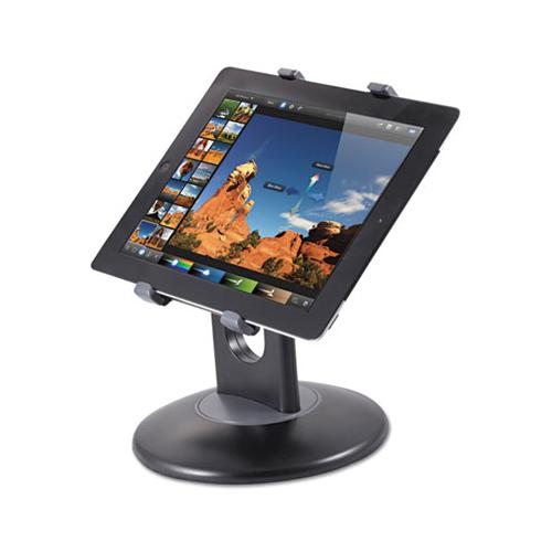 Stand For 7" To 10" Tablets, Swivel Base, Plastic, Black