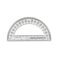 Open Center Protractor, Plastic, 6" Ruler Edge, Clear, Dozen