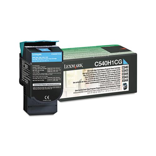 C540h1cg Return Program High-yield Toner, 2000 Page-yield, Cyan