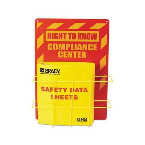 Sds Compliance Center, 14w X 4.5d X 20h, Yellow-red