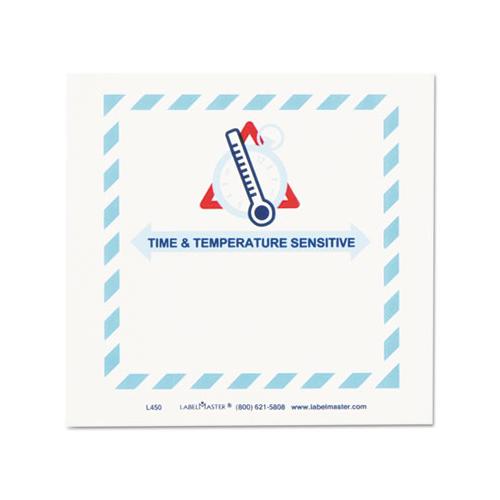 Shipping And Handling Self-adhesive Labels, Time And Temperature Sensitive, 5.5 X 5, Blue-gray-red-white, 500-roll