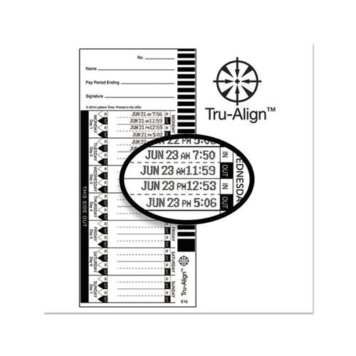 Time Card For Lathem Model 1600e