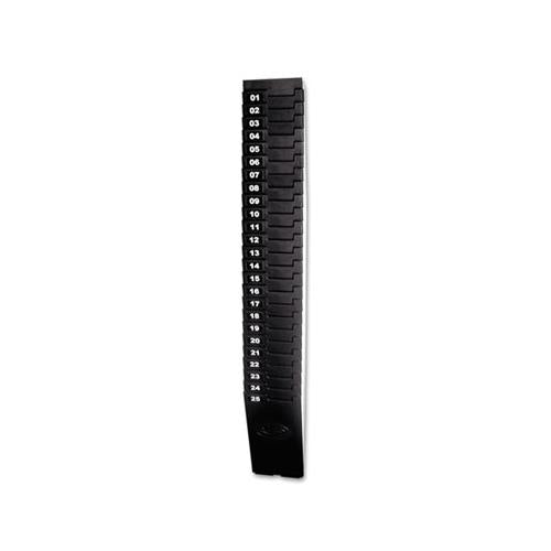 Expandable Time Card Rack, 25-pocket, Holds 7" Cards, Plastic, Black