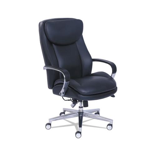 Commercial 2000 High-back Executive Chair With Dynamic Lumbar Support, Supports Up To 300 Lbs., Black Seat-back, Silver Base