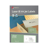 Laser-inkjet Matte Clear Full Sheet Labels, Inkjet-laser Printers, 8.5 X 11, Clear, 50-box