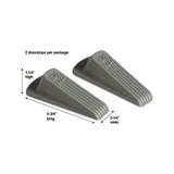 Big Foot Doorstop, No Slip Rubber Wedge, 2.25w X 4.75d X 1.25h, Gray, 2-pack