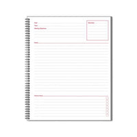 Wirebound Guided Business Notebook, Meeting Notes, Dark Gray, 11 X 8.25, 80 Sheets
